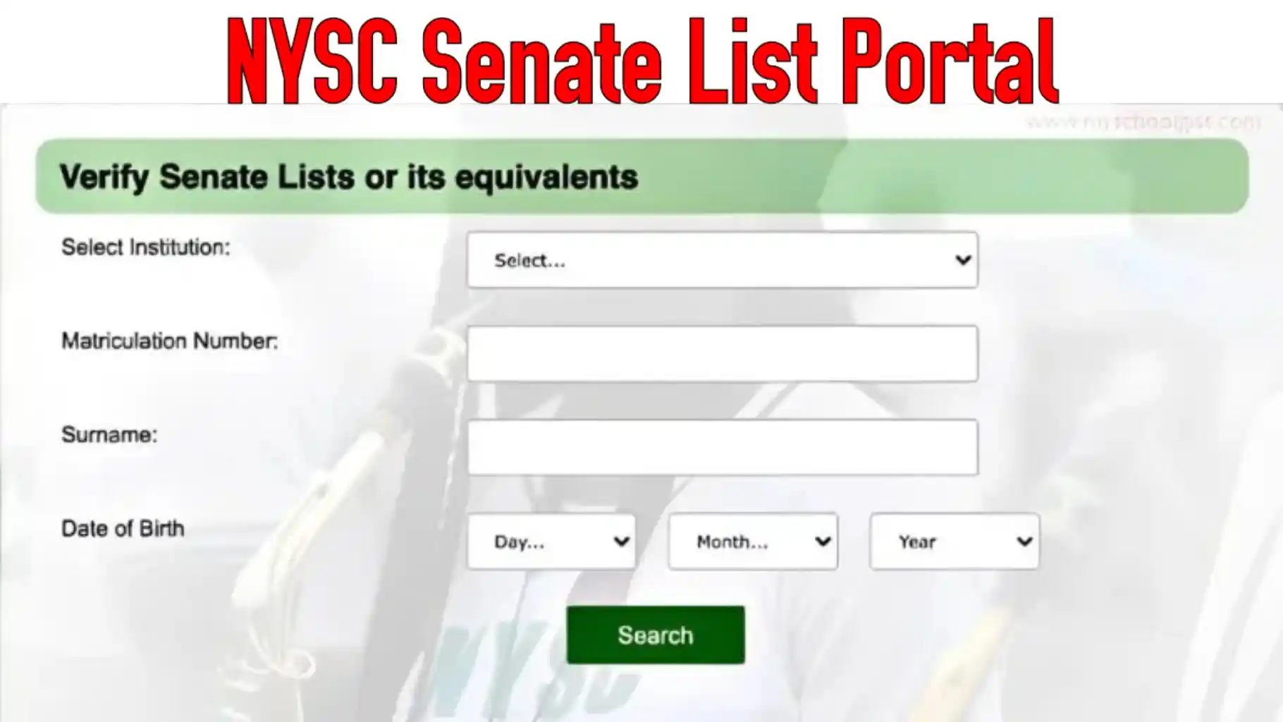 Nysc senate list and its importance for online registration