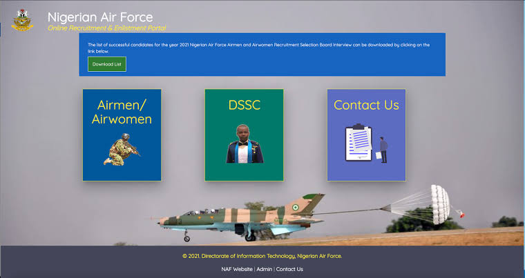 Nigerian Airforce Recruitment 2024/2025 Application Portal